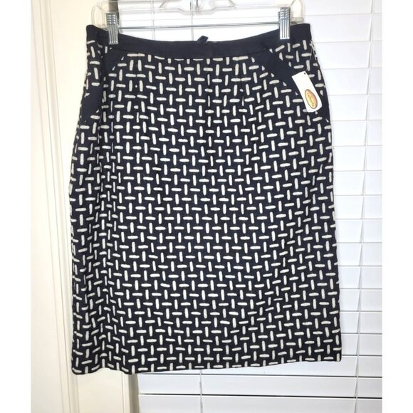 Talbots Dresses & Skirts - Talbots Womens Italian Fabric Wool Skirt 10 Black White Classic Academia preppy